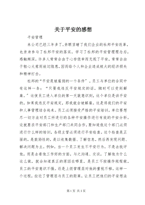 2023年安全的感想.docx