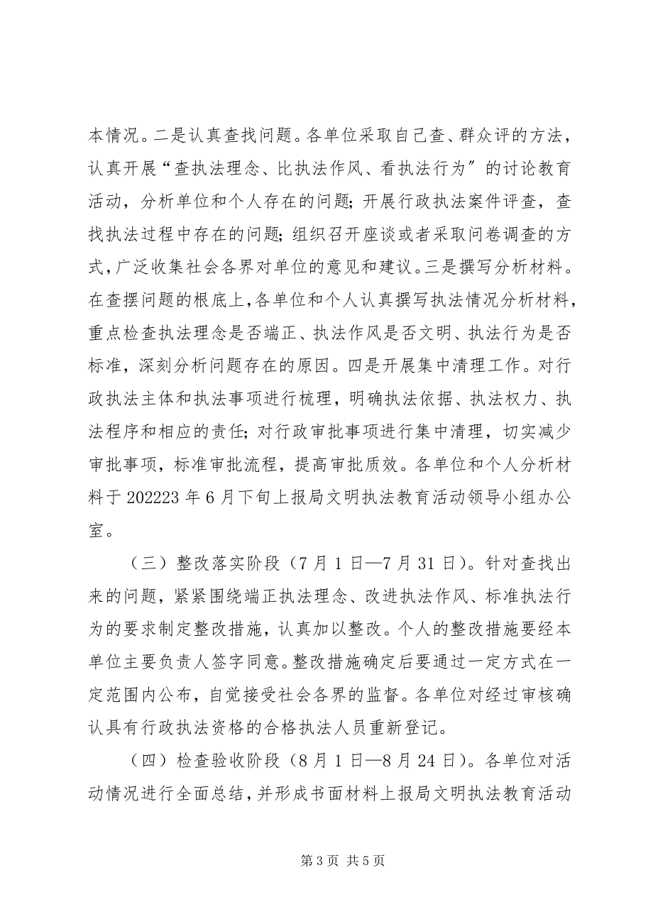 2023年全县民政系统开展文明执法教育活动实施方案.docx_第3页