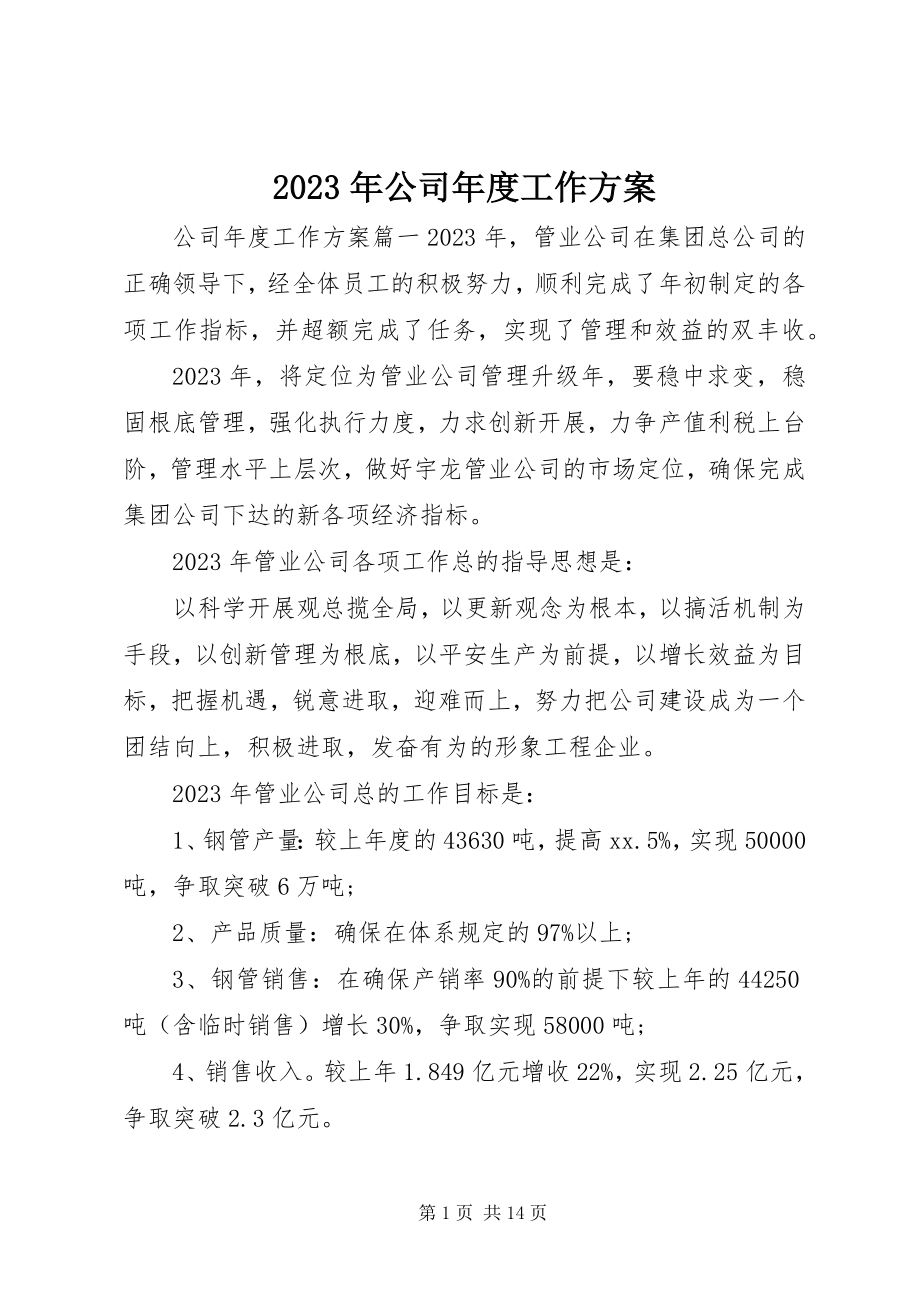 2023年公司度工作计划.docx_第1页