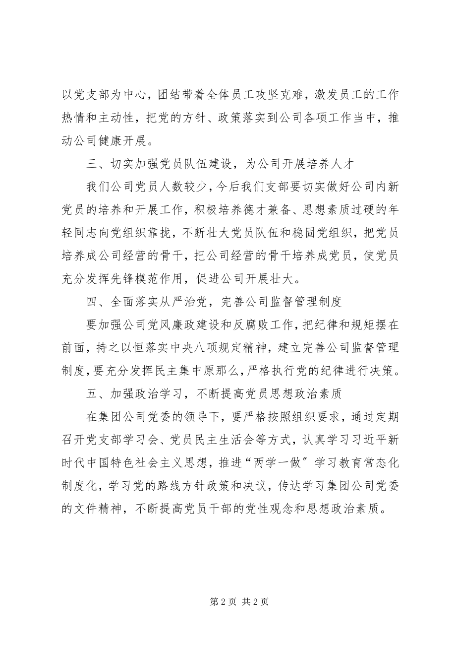 2023年公司党支部成立讲话稿.docx_第2页