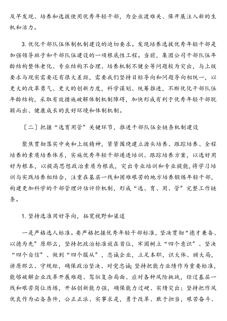 关于适应新时代要求大力发现培养选拔优秀年轻干部的中期规划方案（集团公司）.doc_第3页