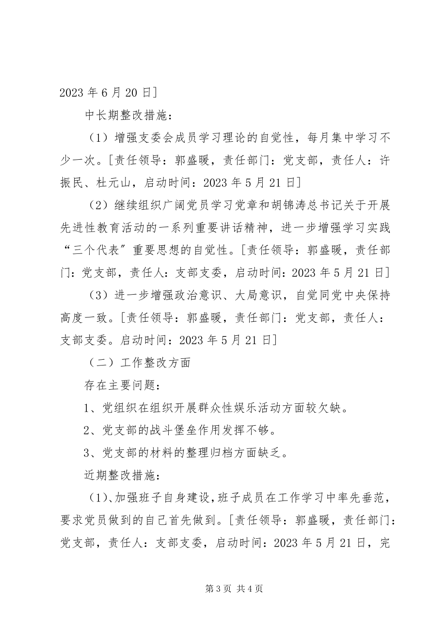 2023年XX党组织存在主要问题整改方案新编.docx_第3页