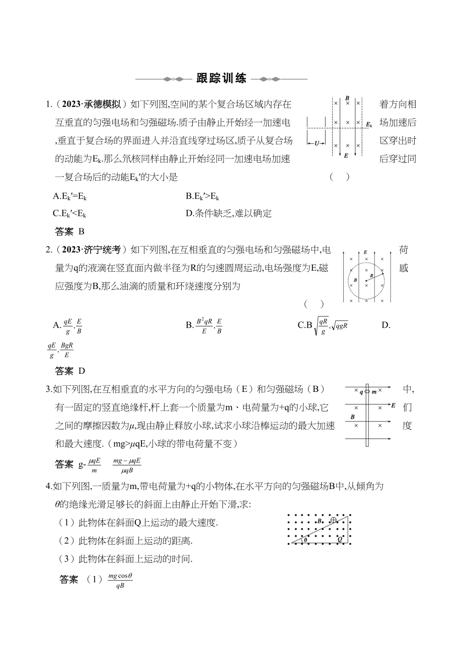 2023年高考物理精品讲练系列学案带电粒子在复合场中的运动doc高中物理2.docx_第3页