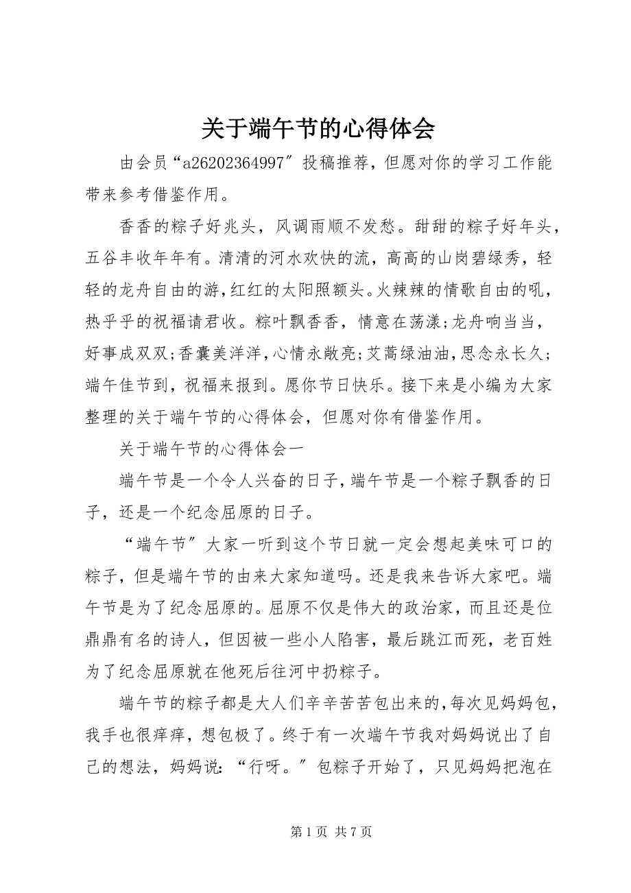 2023年端午节的心得体会.docx_第1页