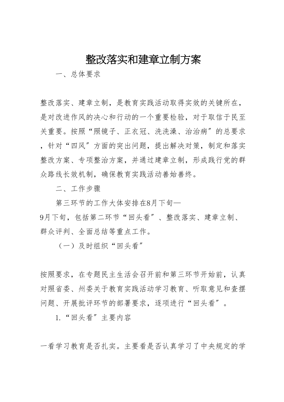 2023年整改落实和建章立制方案.doc_第1页