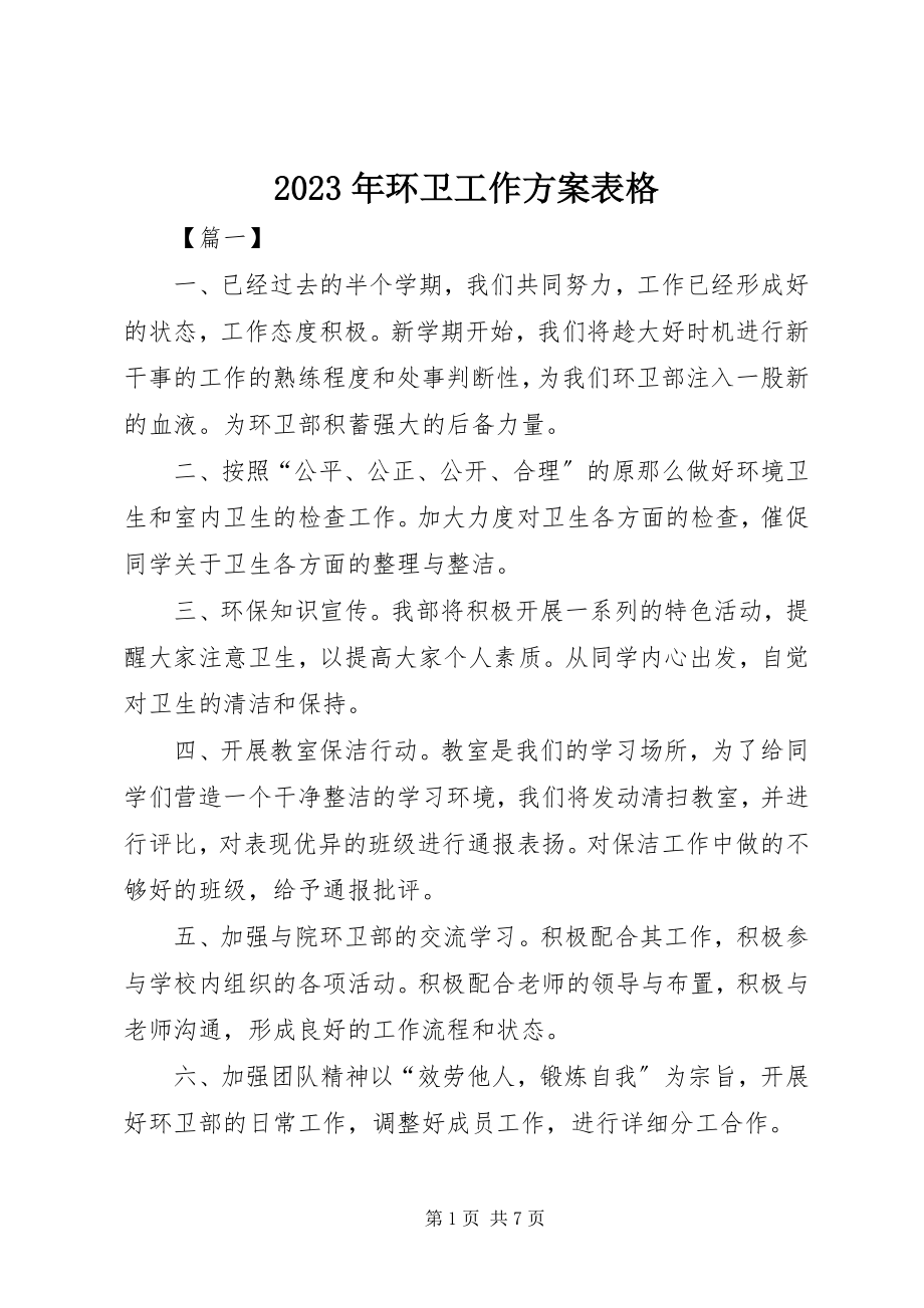 2023年环卫工作计划表格.docx_第1页