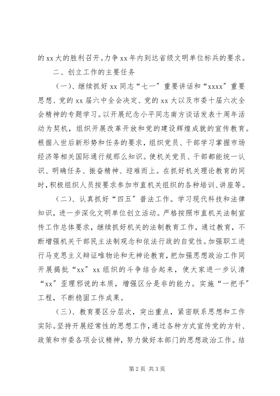 2023年创建省级文明单位标兵活动方案专题.docx_第2页