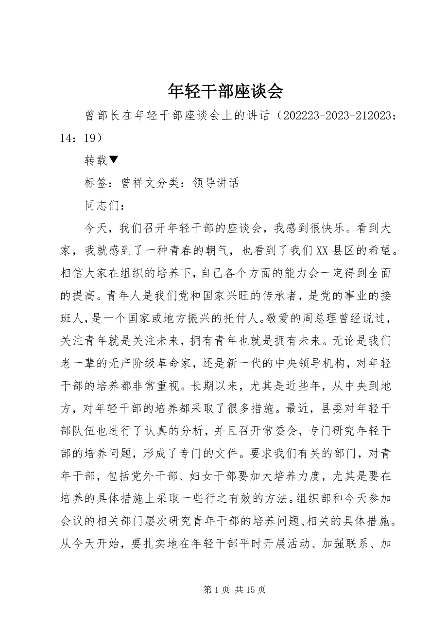 2023年轻干部座谈会.docx_第1页