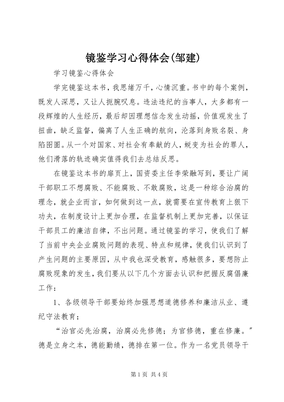 2023年《镜鉴》学习心得体会邹建新编.docx_第1页