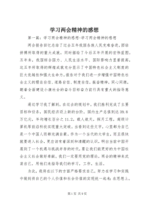 2023年学习两会精神的感想.docx