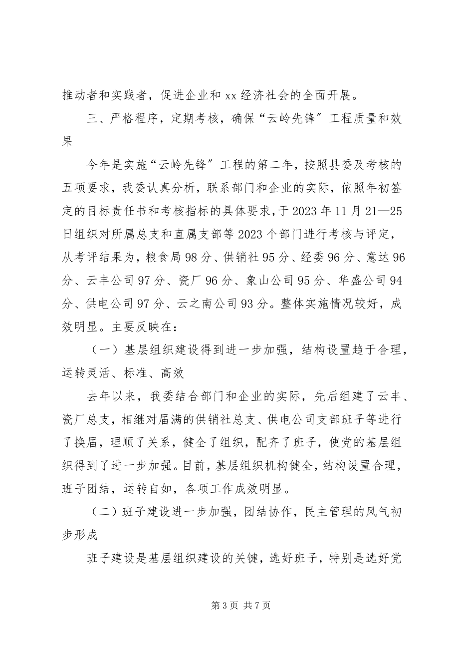 2023年县经委党委年度云岭先锋工程工作总结.docx_第3页