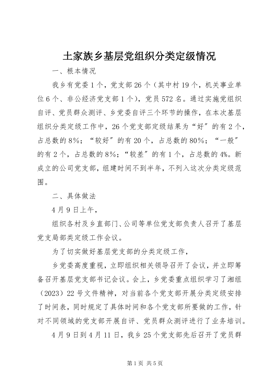 2023年土家族乡基层党组织分类定级情况.docx_第1页