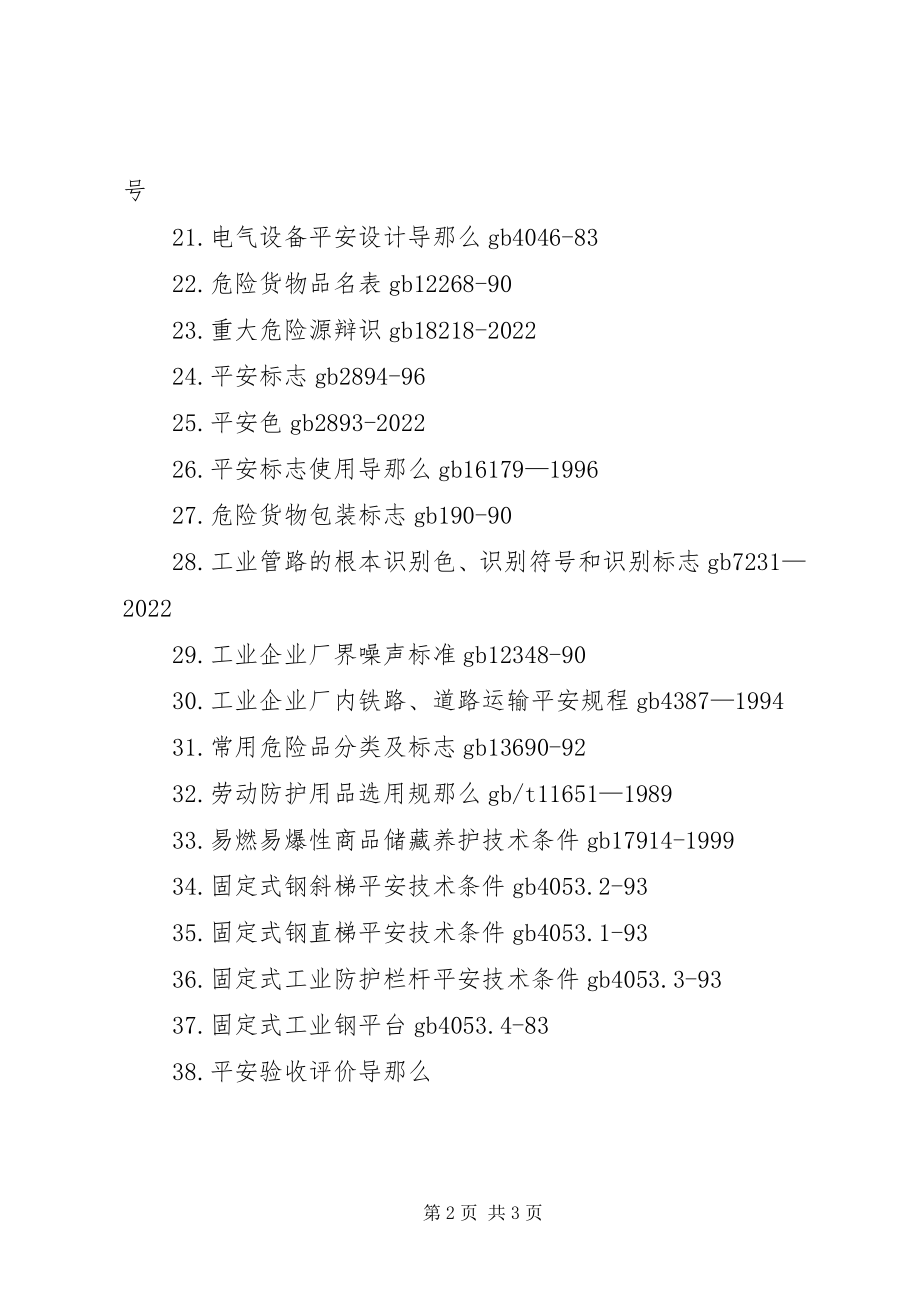 2023年安全验收评价的有关技术标准新编.docx_第2页