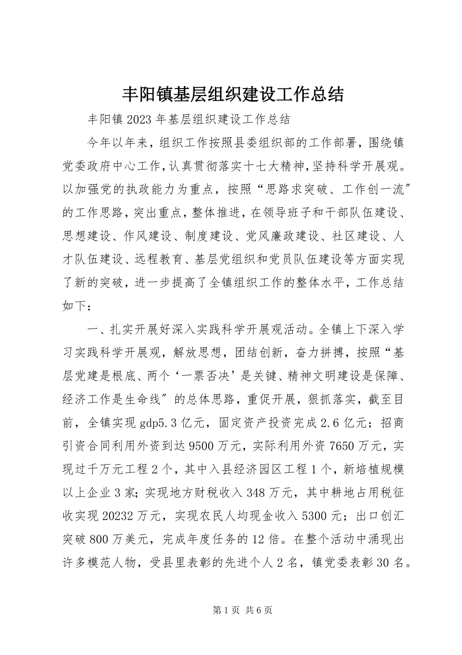 2023年丰阳镇基层组织建设工作总结.docx_第1页