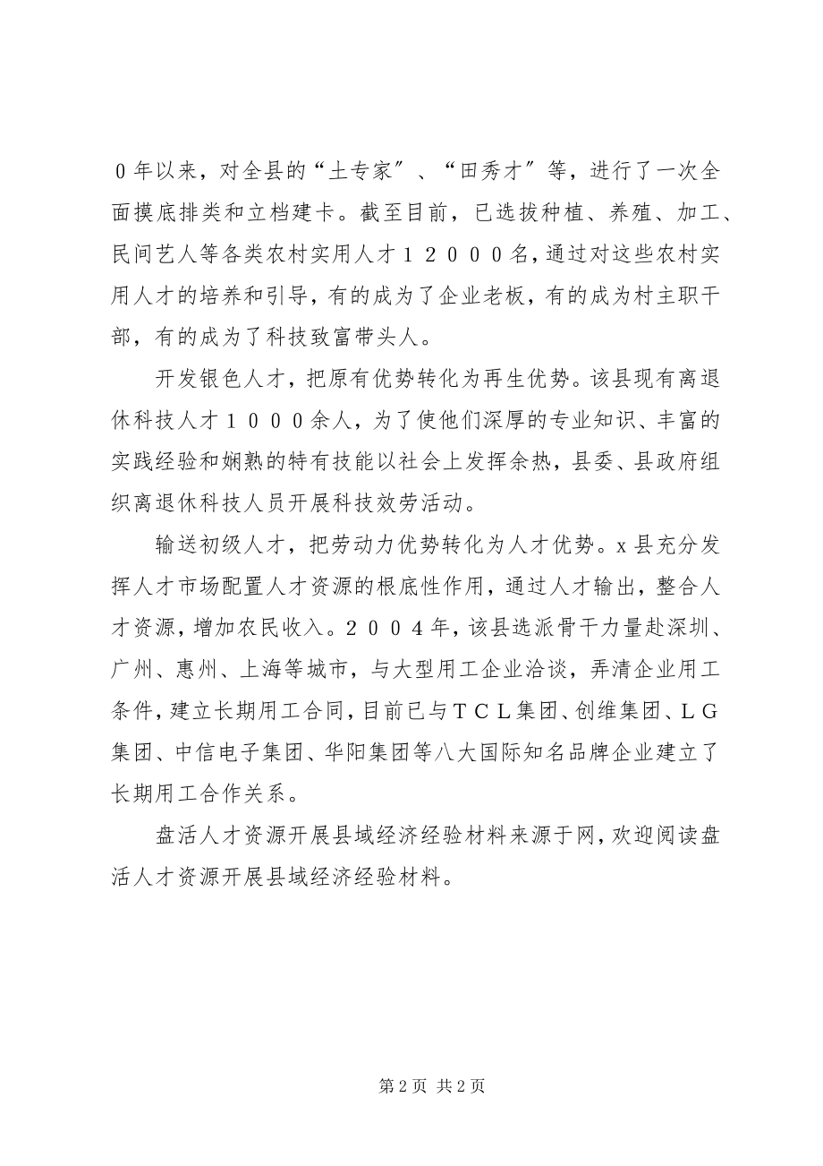 2023年盘活人才资源发展县域经济经验材料.docx_第2页