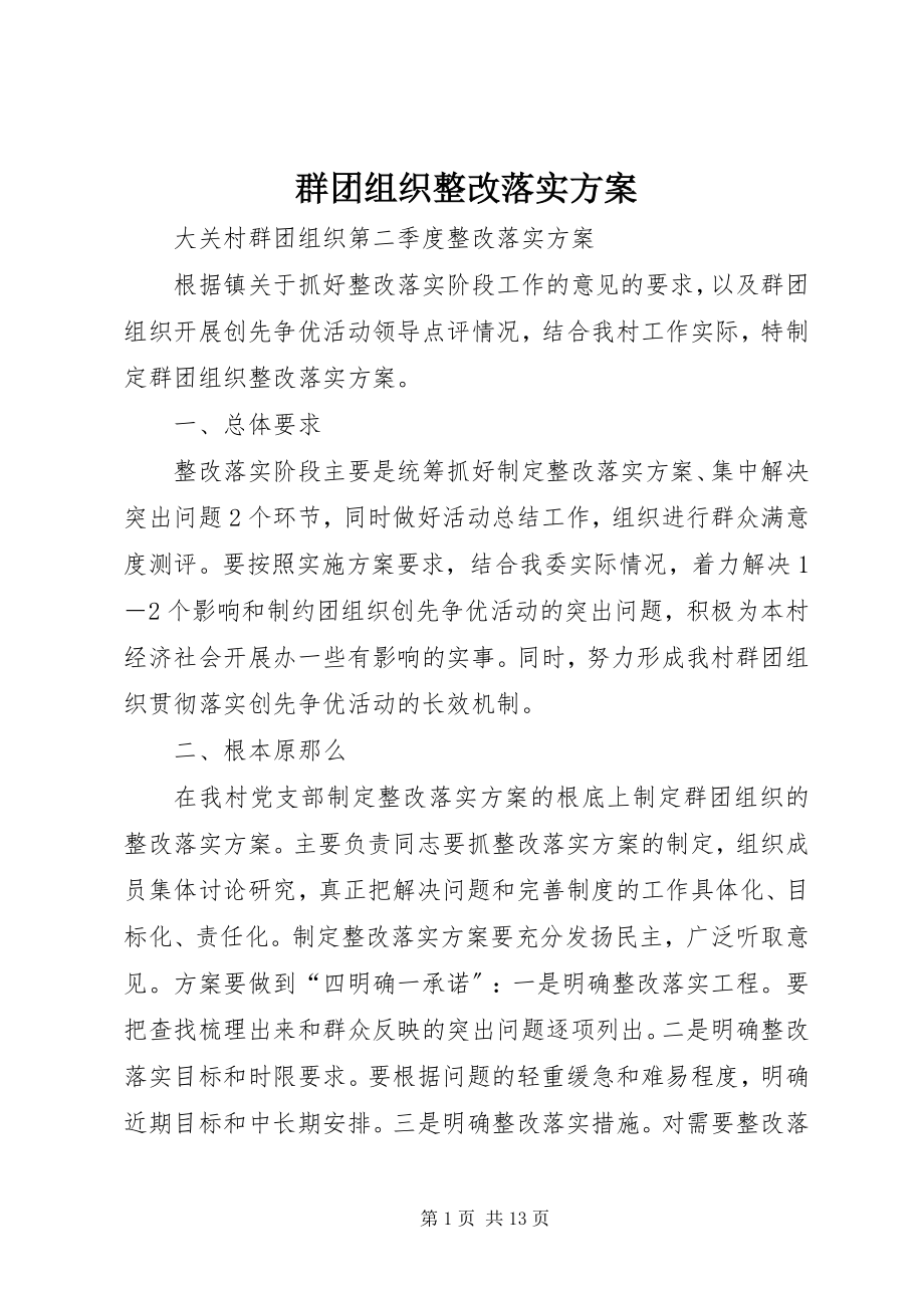 2023年群团组织整改落实方案.docx_第1页