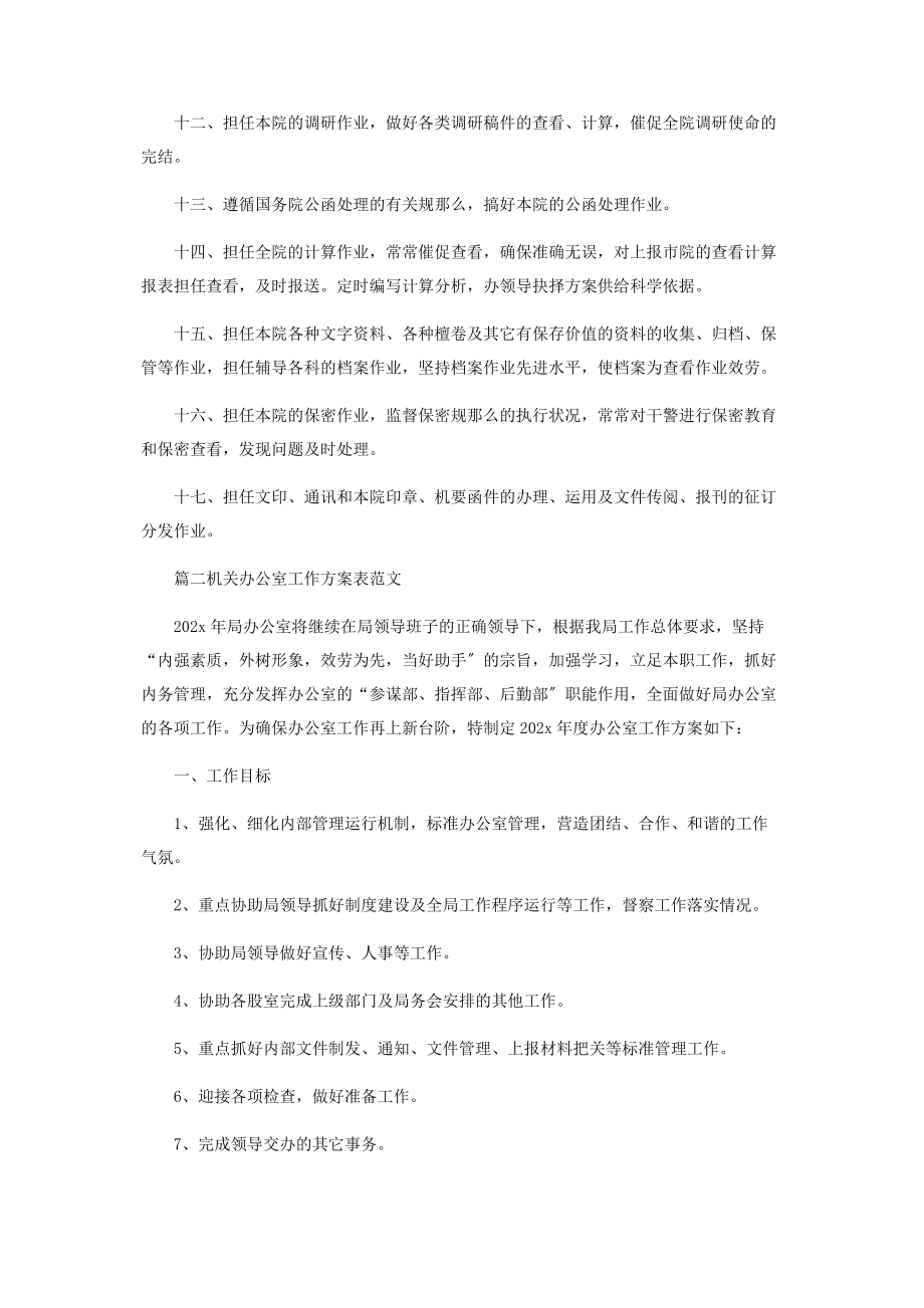 2023年机关办公室工作计划表范本.docx_第2页