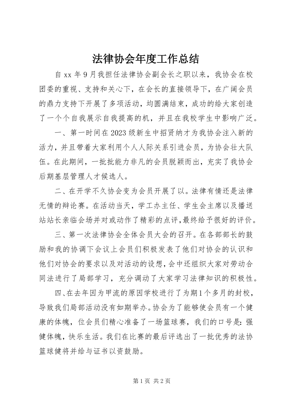 2023年法律协会年度工作总结.docx_第1页