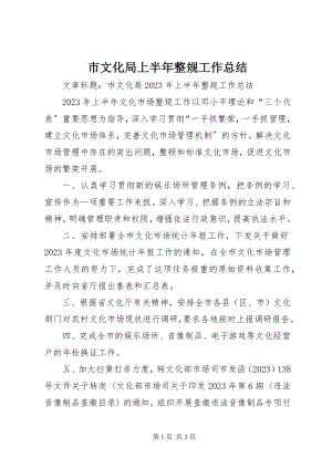 2023年市文化局上半年整规工作总结.docx