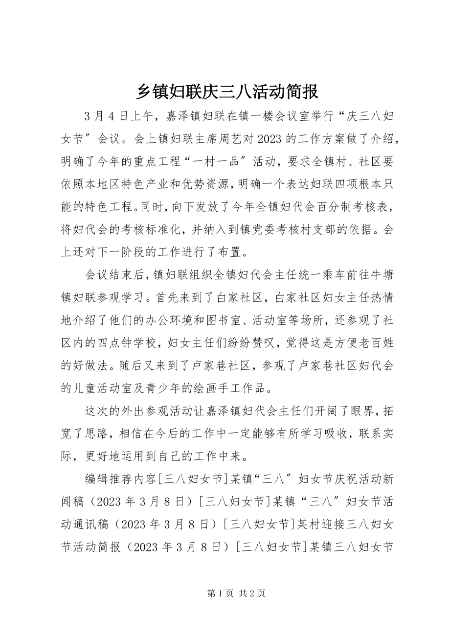 2023年乡镇妇联庆三八活动简报.docx_第1页