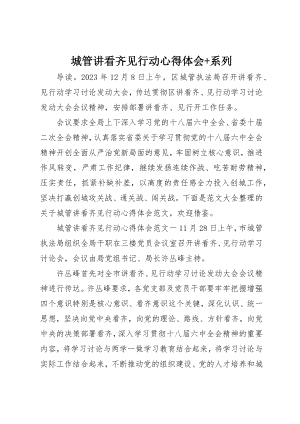 2023年城管讲看齐见行动心得体会+系列.docx