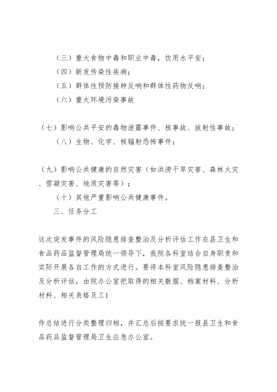 2023年卫生院突发事件风险隐患排查和整改方案.doc_第2页