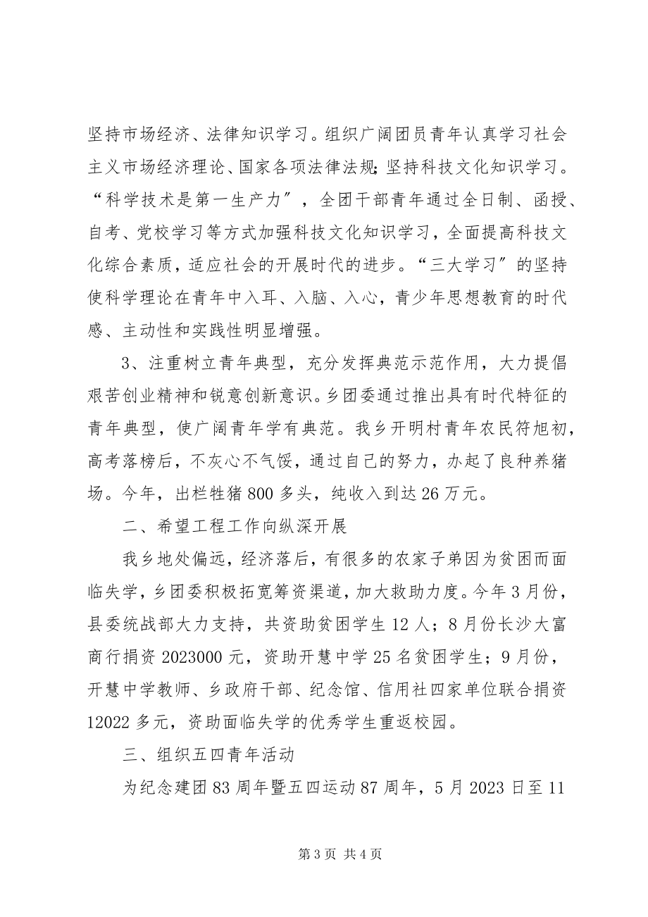 2023年乡团委的年度工作总结.docx_第3页