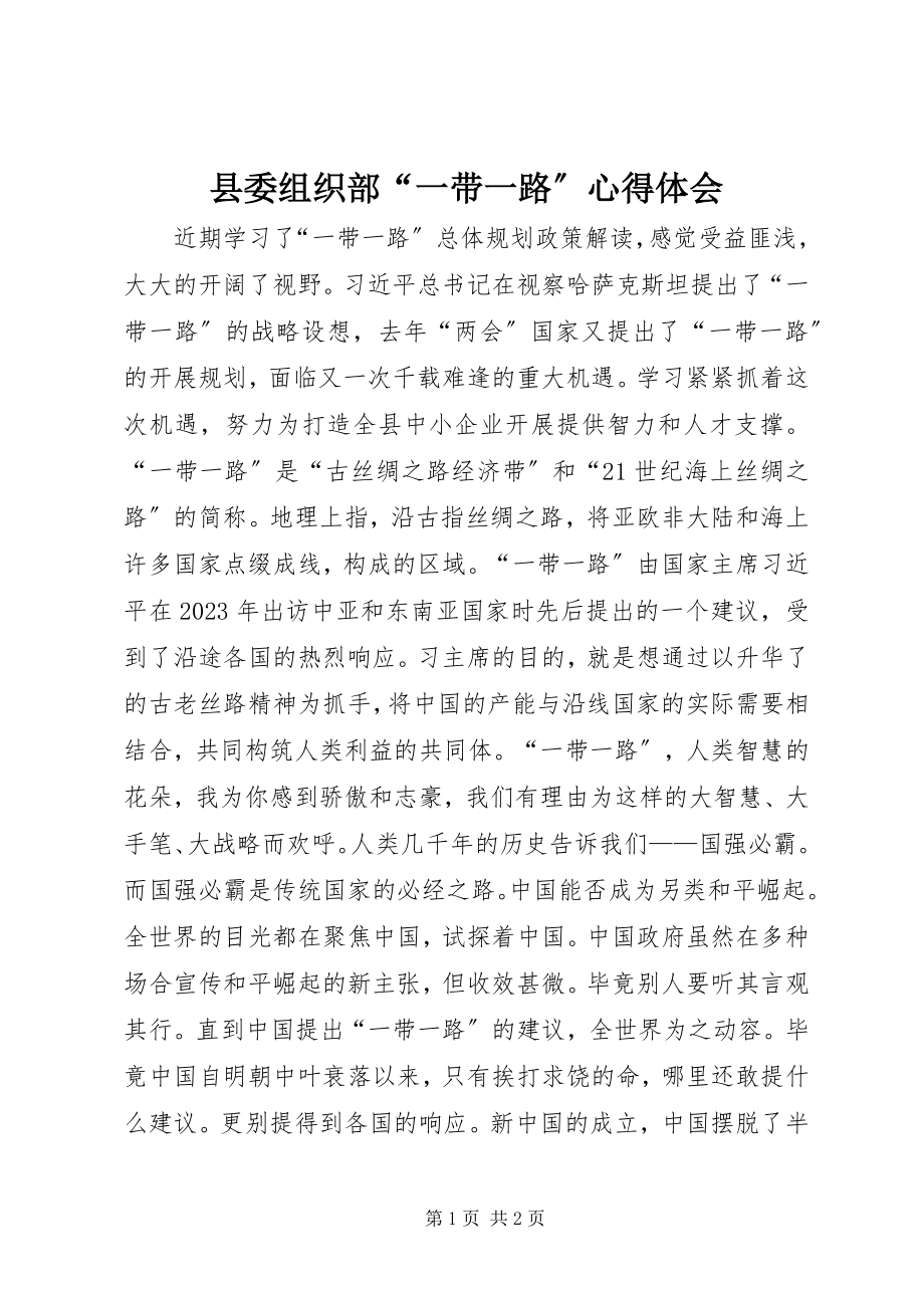 2023年县委组织部“一带一路”心得体会.docx_第1页