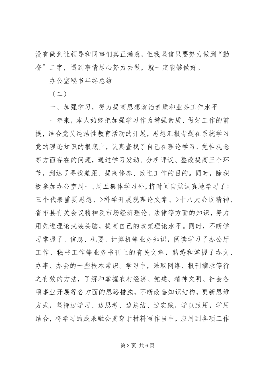 2023年办公室秘书年终总结新编.docx_第3页