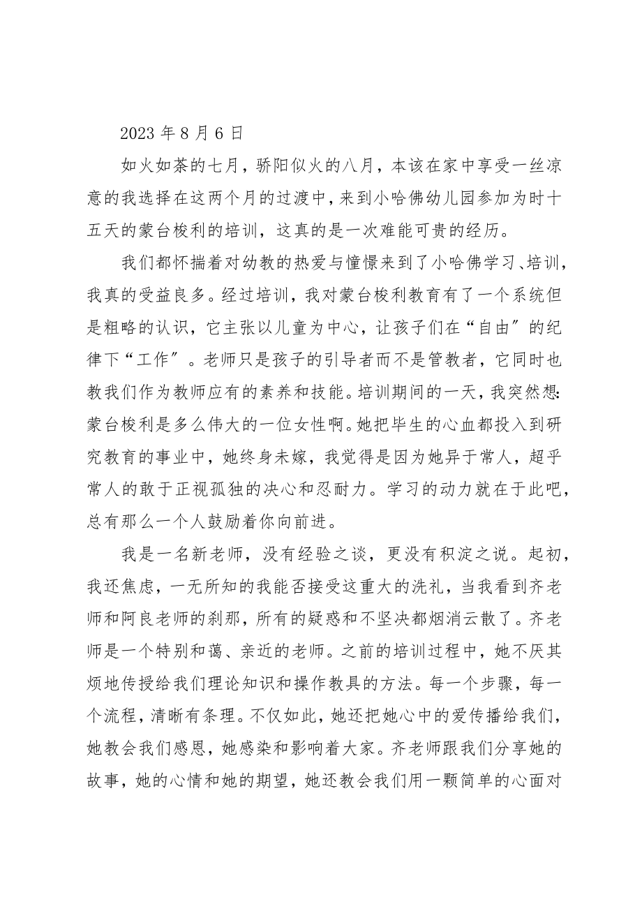 2023年xx蒙台梭利教育培训感想新编.docx_第3页