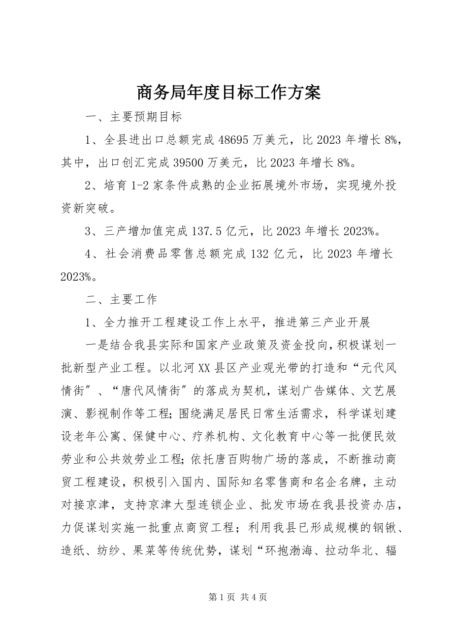 2023年商务局年度目标工作计划.docx_第1页