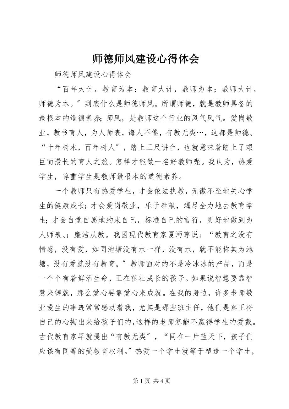 2023年师德师风建设心得体会.docx_第1页