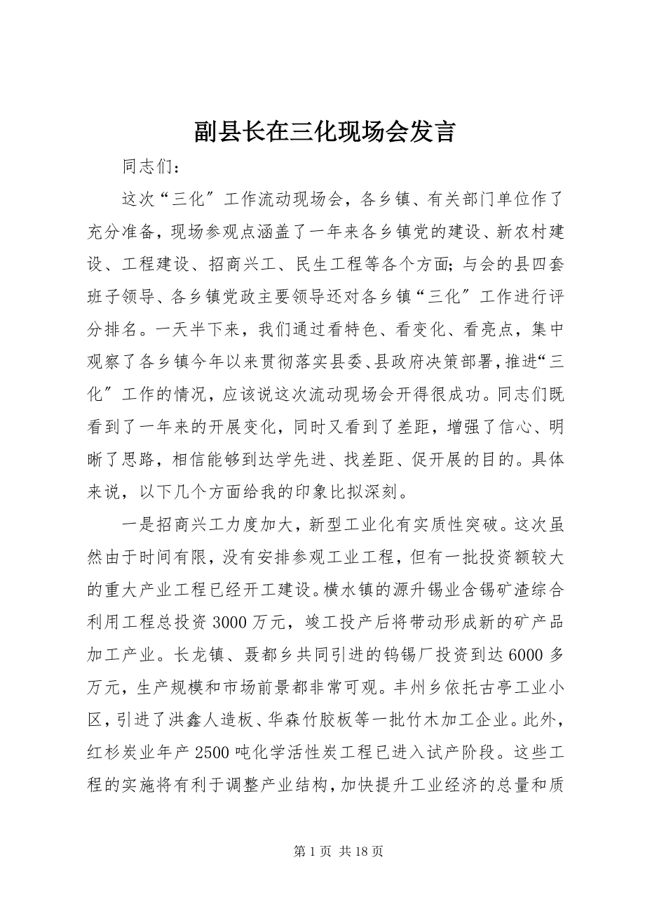 2023年副县长在三化现场会讲话.docx_第1页