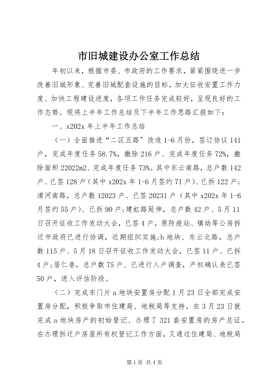 2023年市旧城建设办公室工作总结.docx_第1页