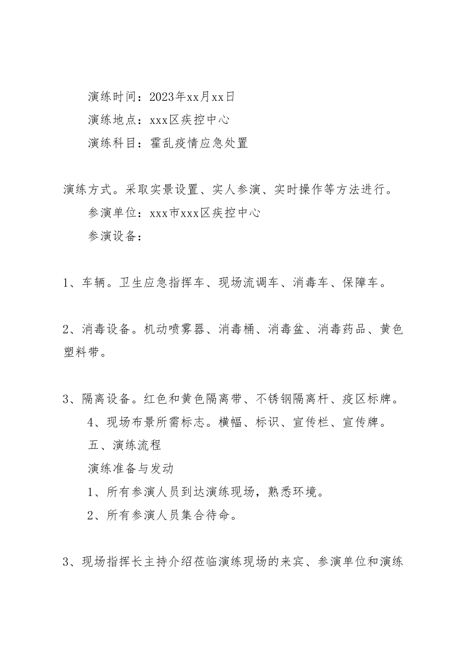 2023年疾病预防控制中心霍乱疫情应急处置演练方案 .doc_第2页