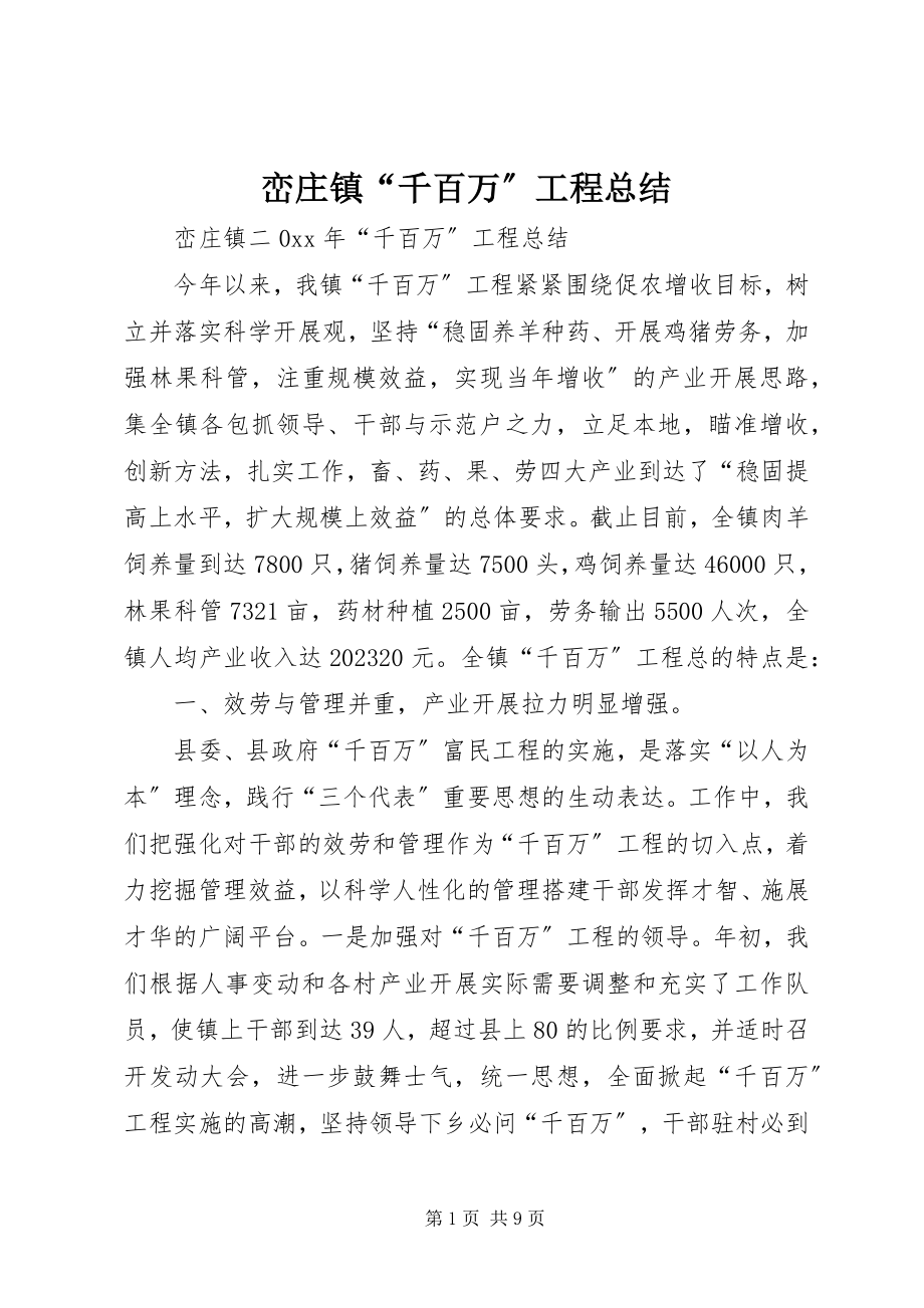 2023年峦庄镇“千百万”工程总结.docx_第1页