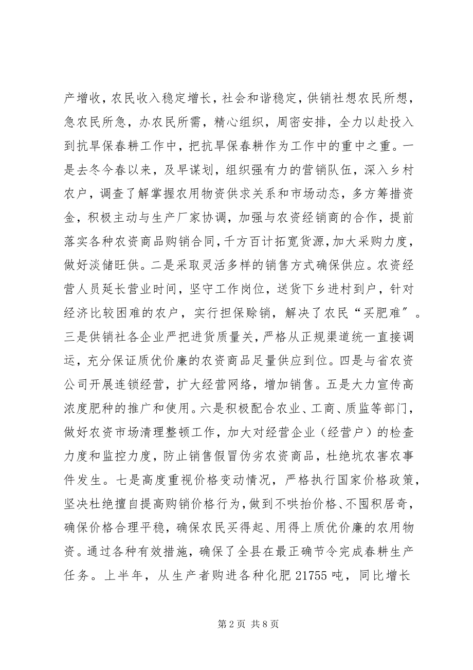 2023年县供销社上半年工作总结暨下半年工作要点.docx_第2页