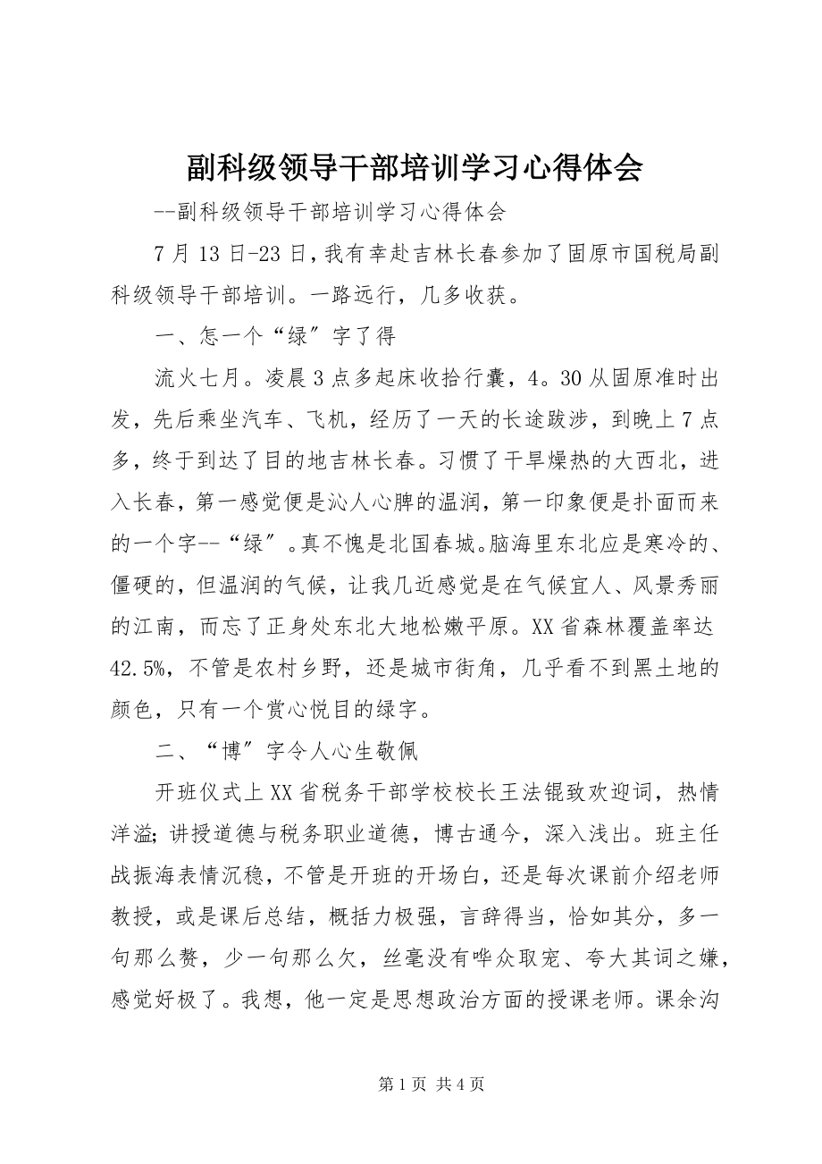 2023年副科级领导干部培训学习心得体会.docx_第1页