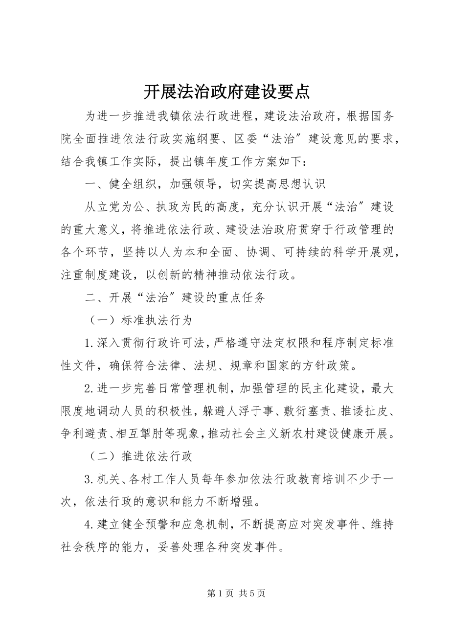 2023年开展法治政府建设要点.docx_第1页