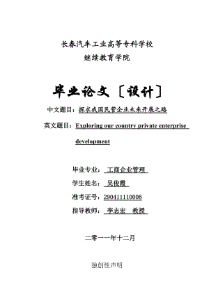 2023年探求我国民营企业未来发展之路1.doc