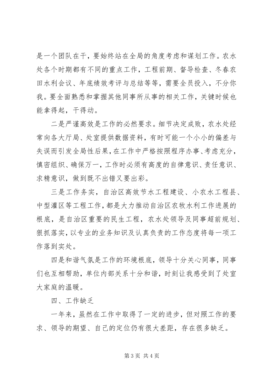 2023年借调水利厅锻炼工作总结.docx_第3页