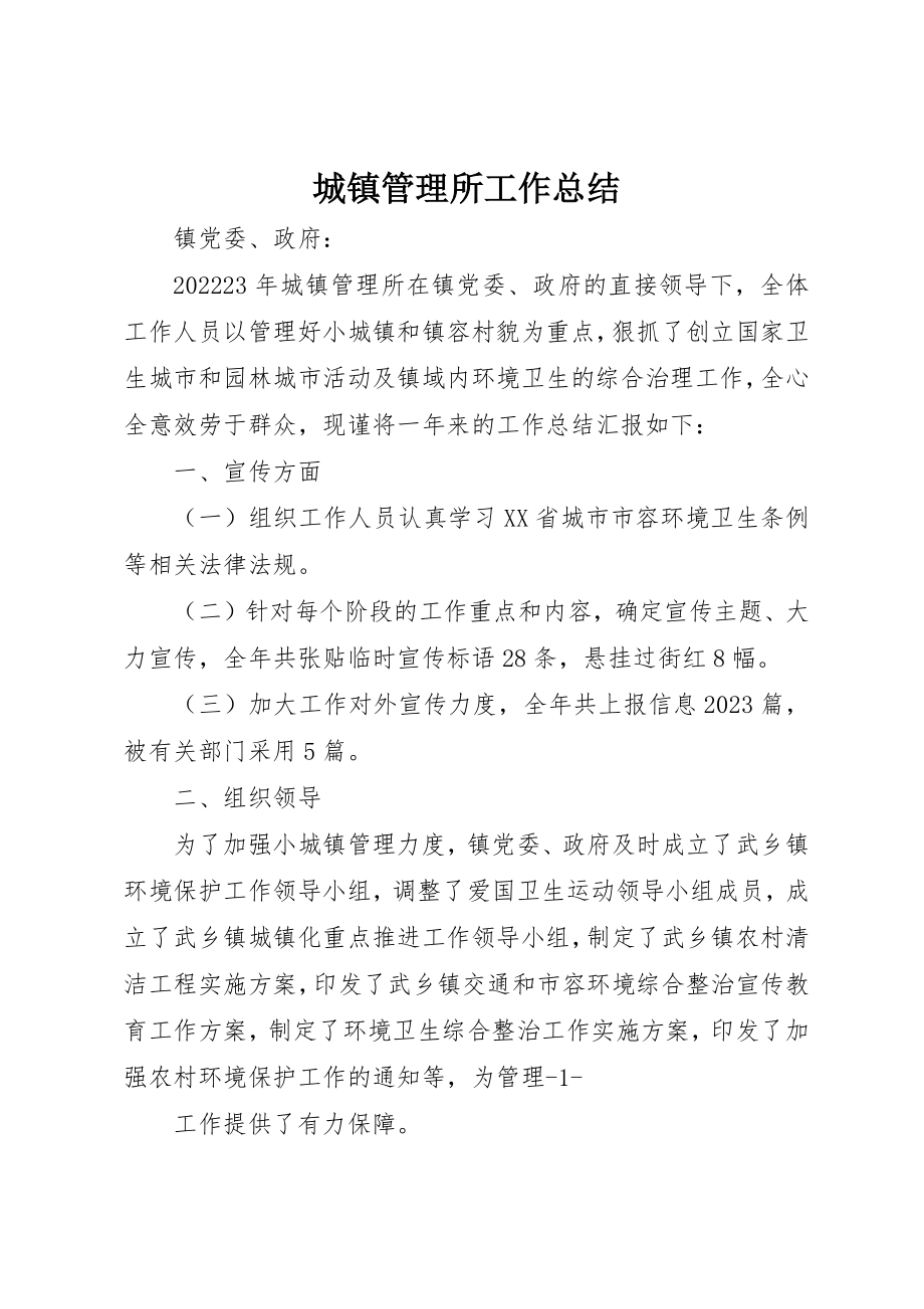 2023年城镇管理所工作总结.docx_第1页