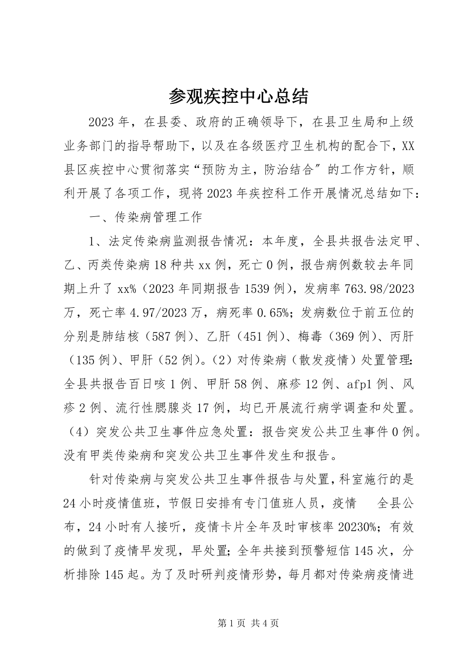 2023年参观疾控中心总结新编.docx_第1页