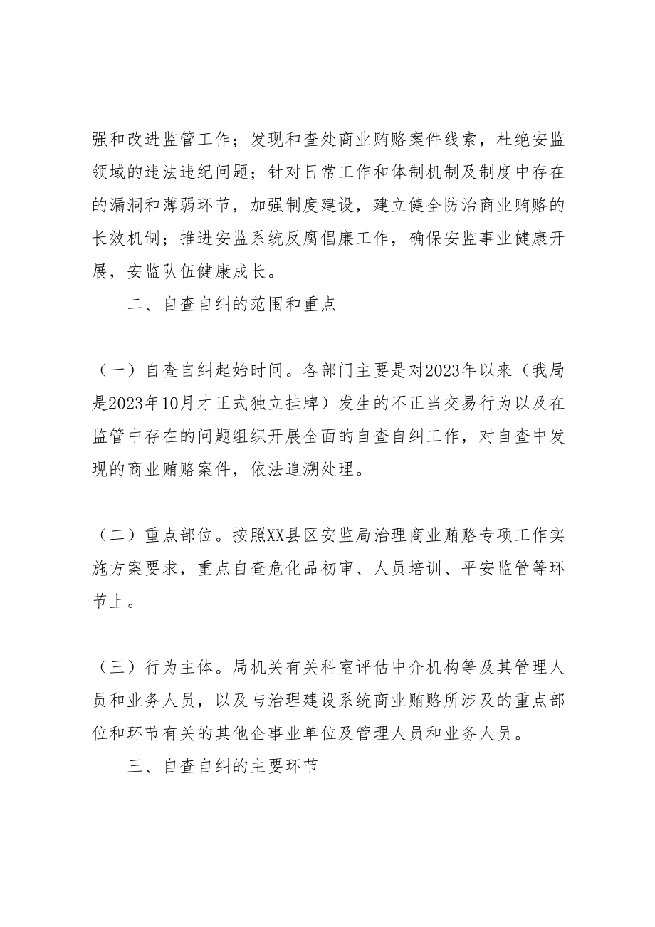 2023年安监局治理商业贿赂自查自纠方案 3.doc_第2页