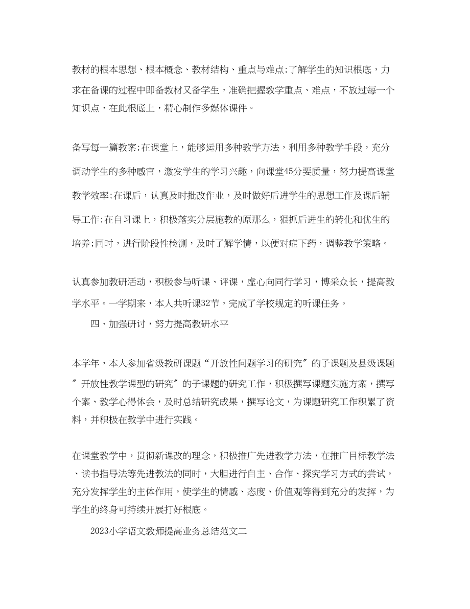 2023年小学语文教师提高业务总结.docx_第2页