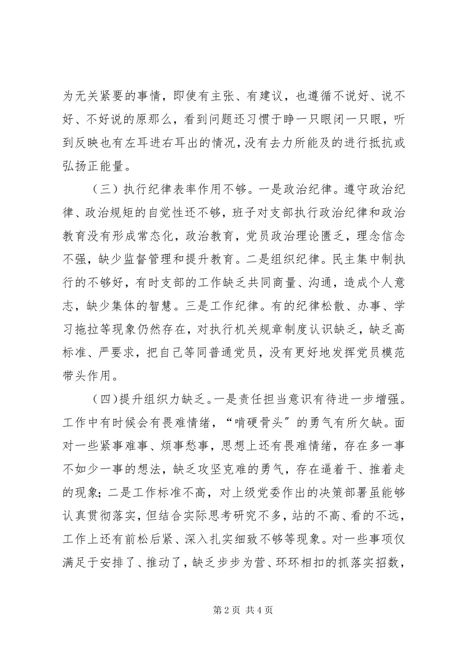 2023年市政协机关第二党支部班子对照检查材料.docx_第2页