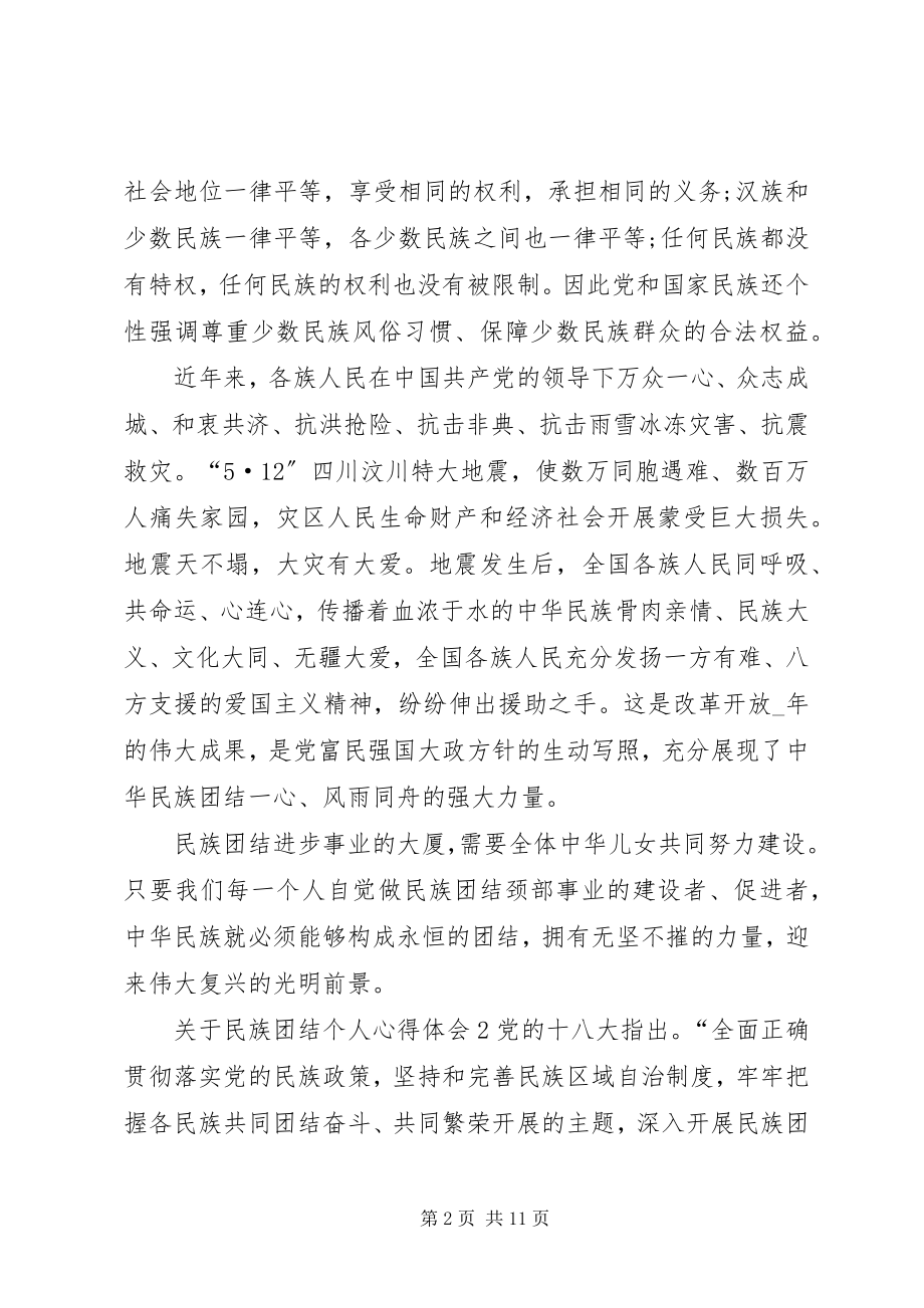 2023年民族团结个人心得体会多篇.docx_第2页