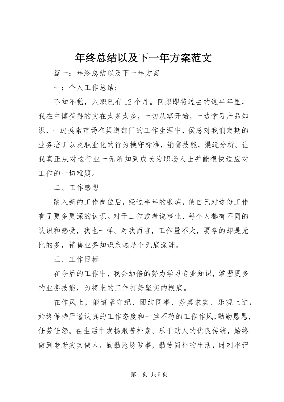 2023年终总结以及下一年计划.docx_第1页