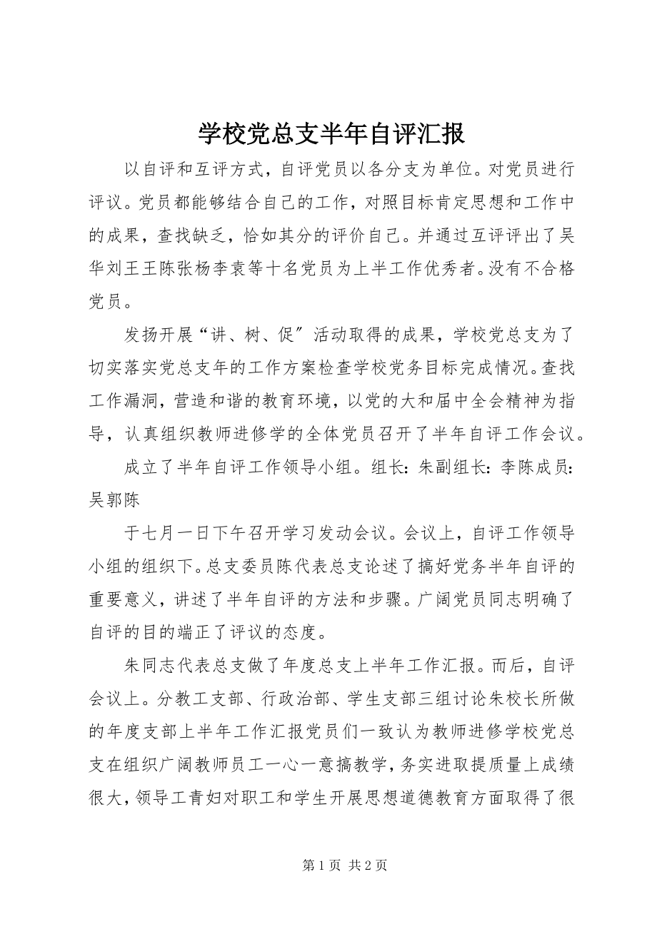 2023年学校党总支半年自评汇报.docx_第1页