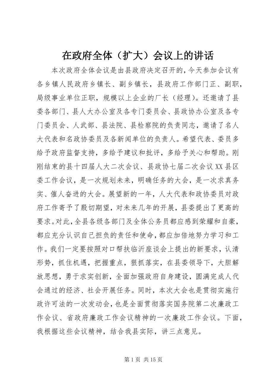 2023年在政府全体（扩大）会议上的讲话.docx_第1页